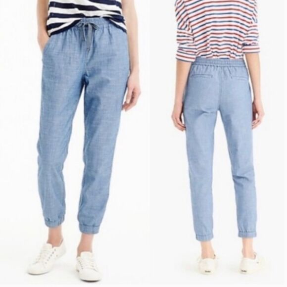J. Crew Point Sur Seaside Chambray Jogger Pants - Picture 2 of 12